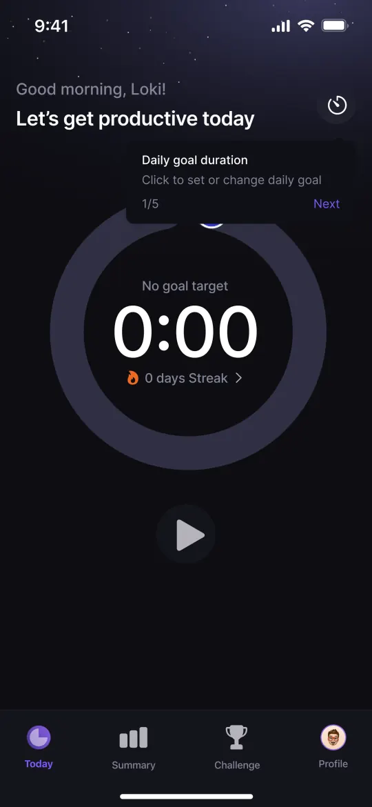 Task Timer Productivity phone mockup